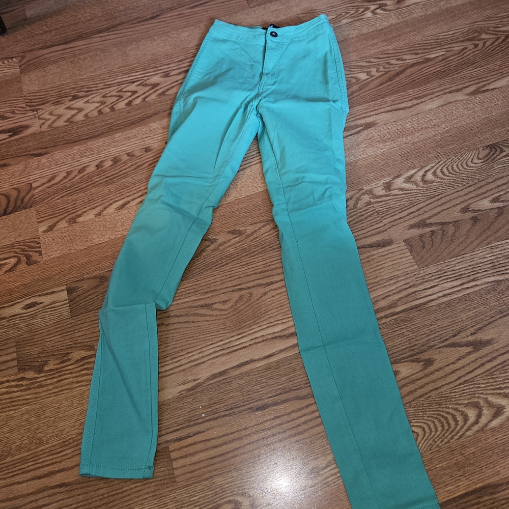 Women's Teal SkinnyJeans; High Rise; Body Con; Butt Lifting